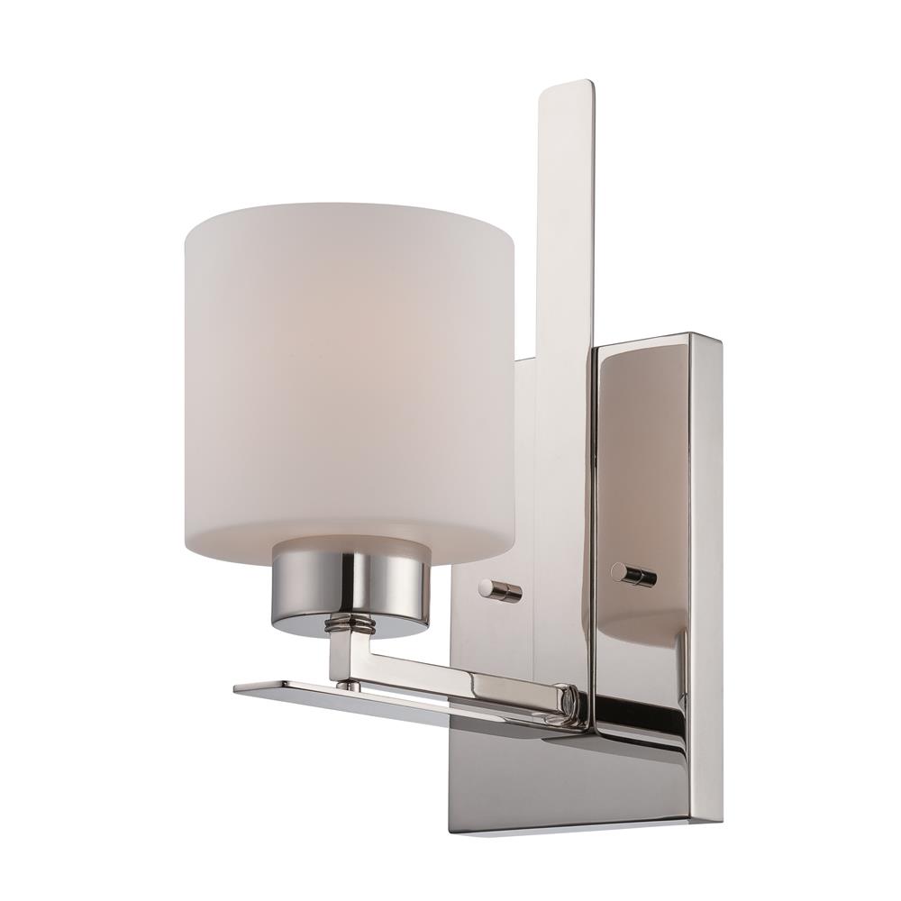 Nuvo Lighting 60/5201  Parallel - 1 Light Vanity Fixture with Etched Opal Glass in Polished Nickel Finish